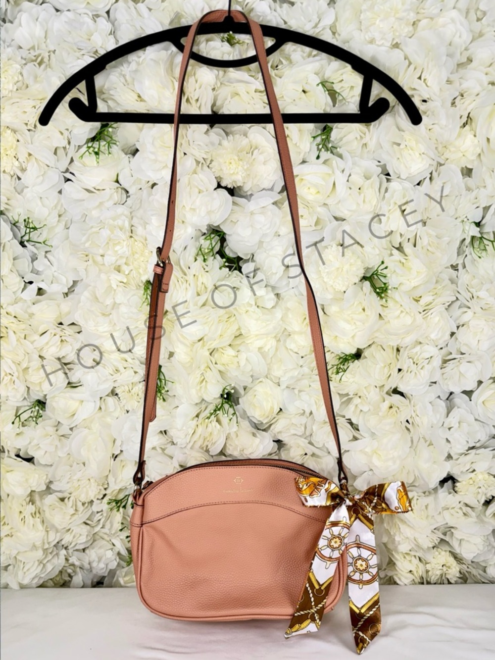 👜 Nanette Lepore Tan Pebbled Faux Leather Crossbody / Clutch - Picture 2 of 14